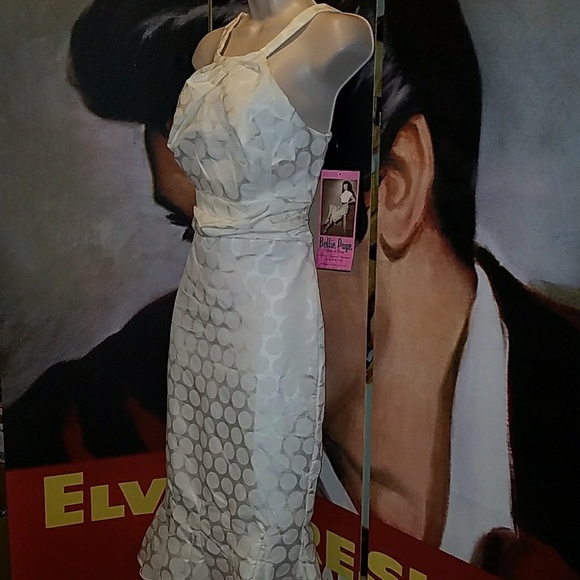 Bettie Page Vintage Wedding Hot Time in City Pencil Mermaid Ivory Cream Dress - Picture 6 of 8